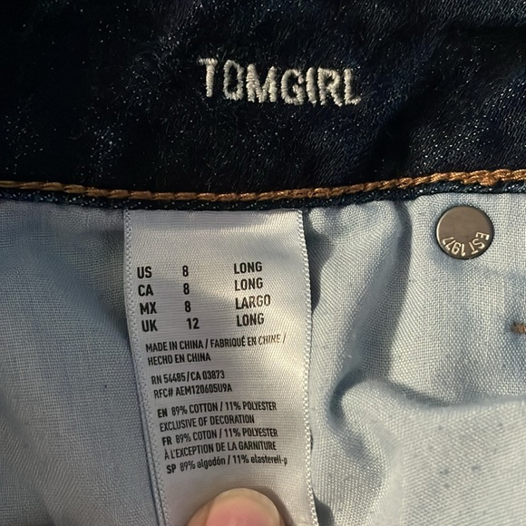 American eagle tom girl stretch size 8 long jeans - Picture 3 of 4